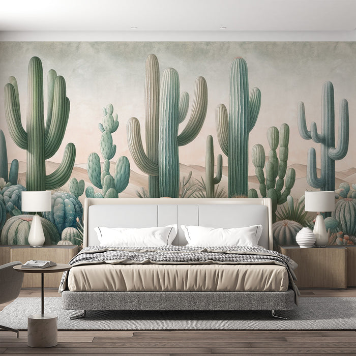 Papier peint cactus | Dunes et couleurs neutres