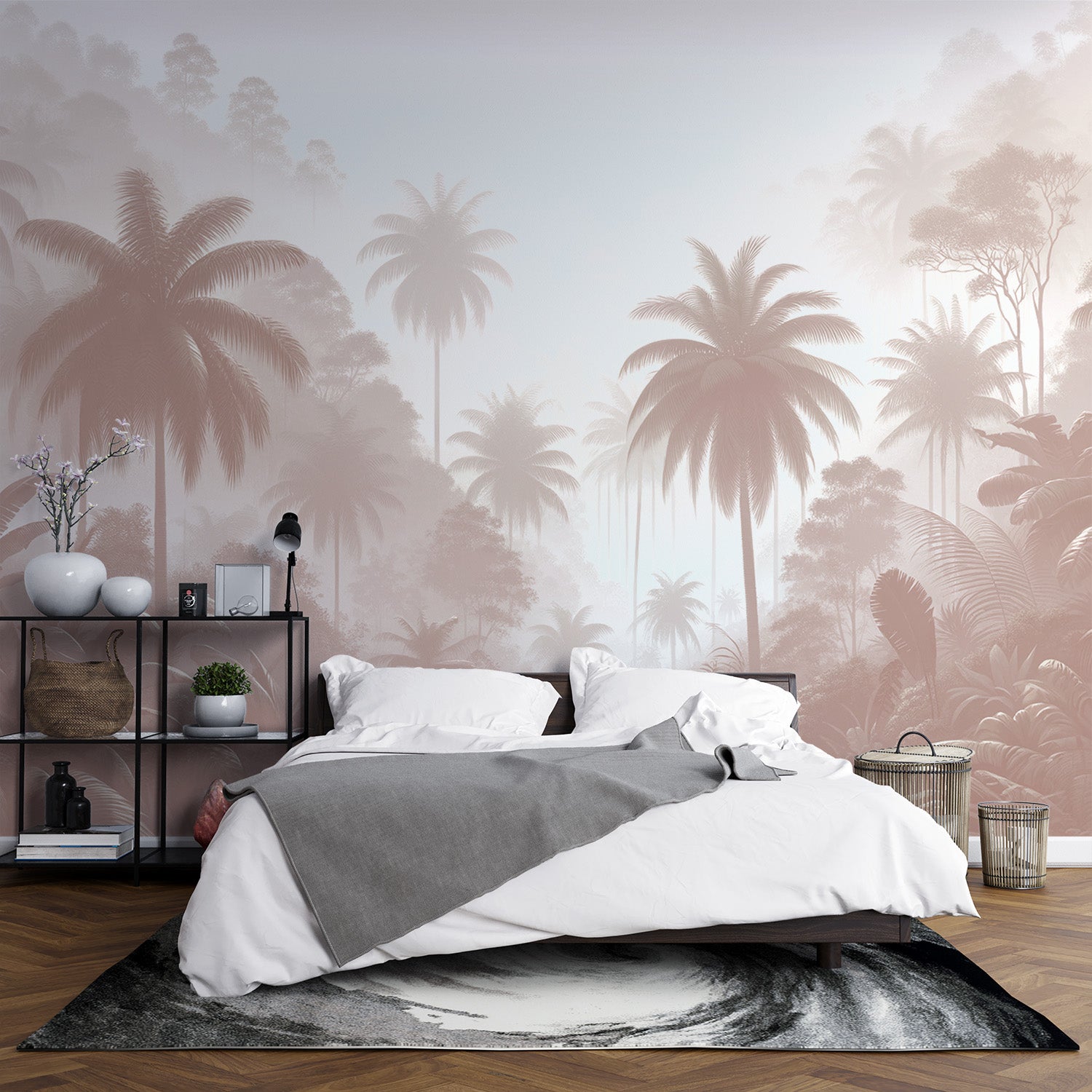 Papier peint jungle terracotta | Palmiers terracotta sombre – LePapierPeint