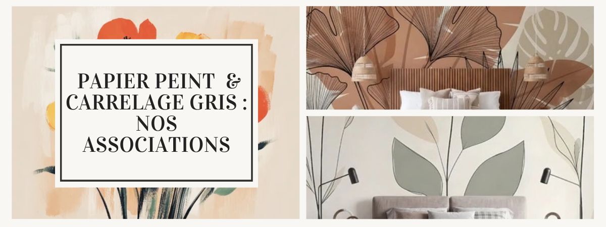 papier peint et carrelage gris