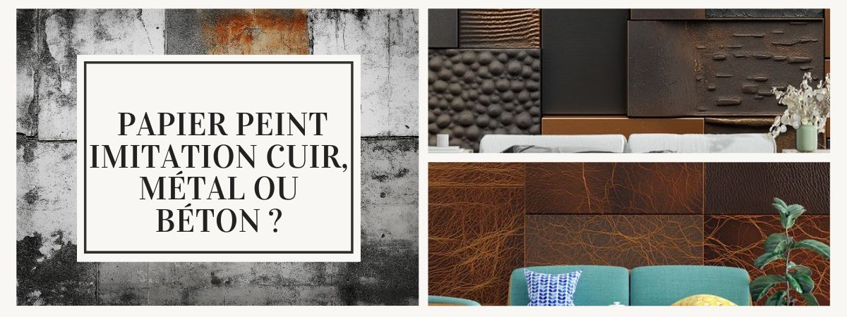papier peint imitation cuir béton ou métal