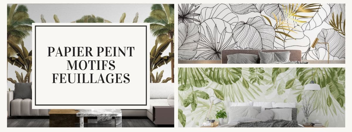 papier peint motif feuillage