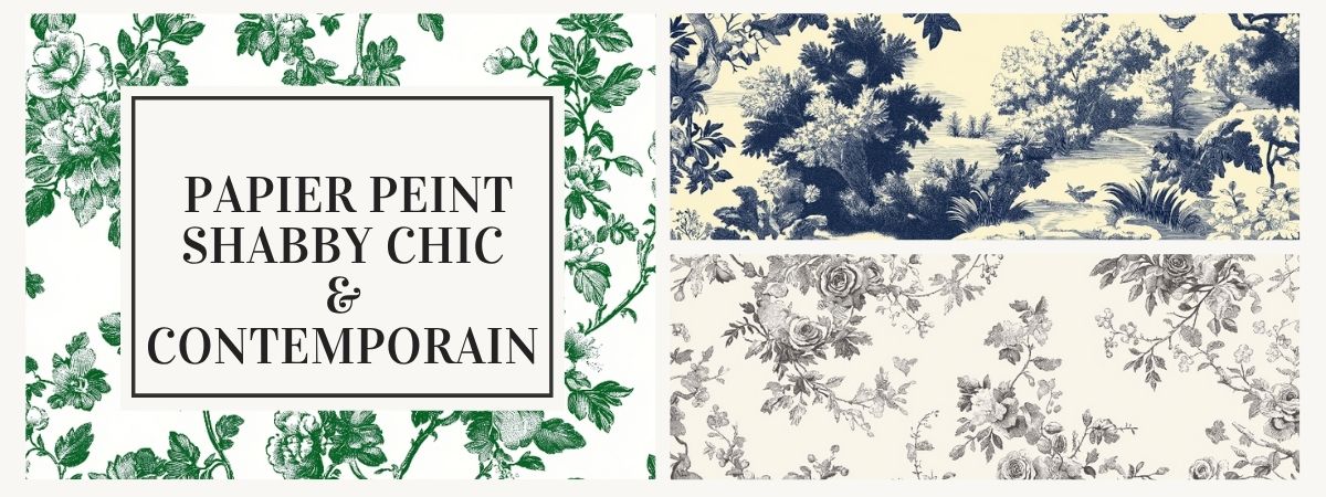 papier peint shabby chic style contemporain