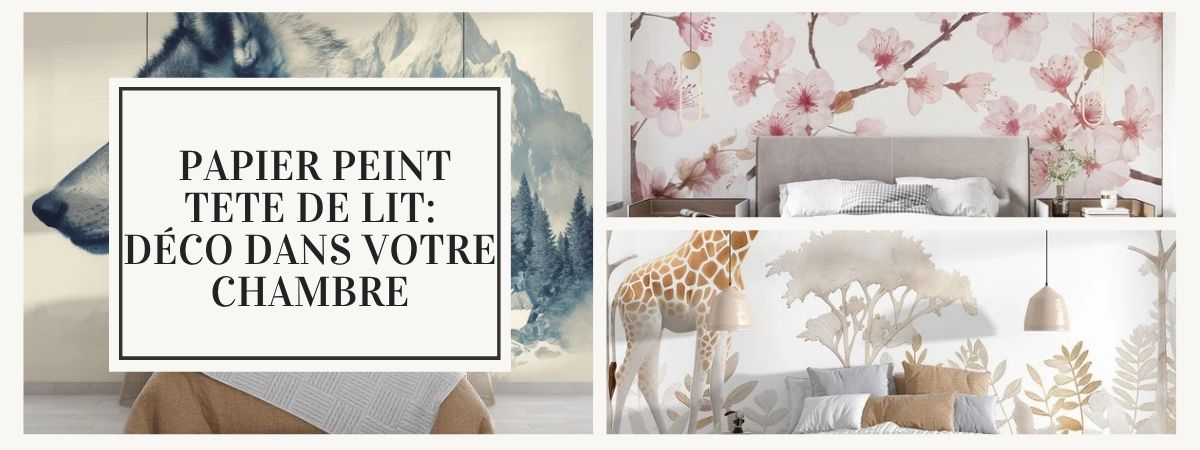 papier peint tête de lit design chambre adulte