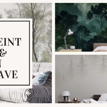 salon scandinave papier peint foret