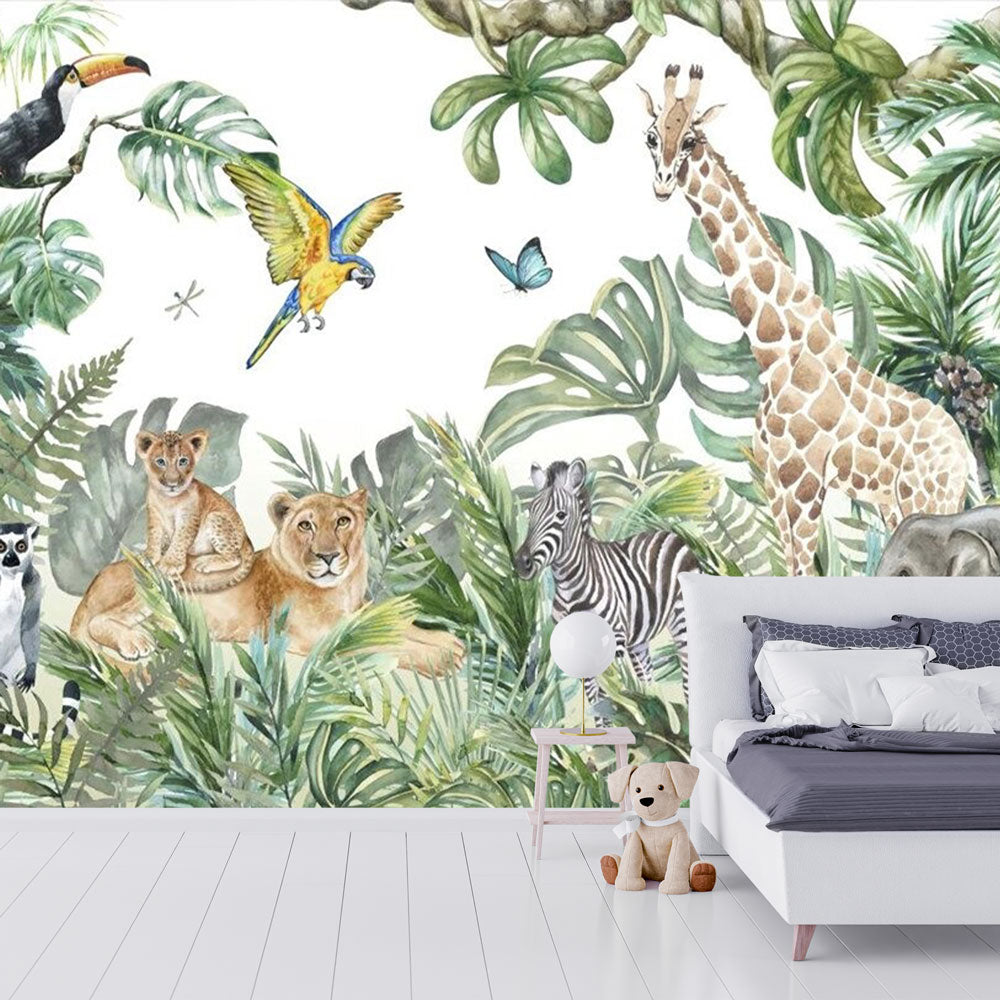 Papier peint jungle et animaux