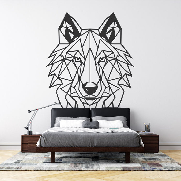 Papier peint géométrique animal | Loup