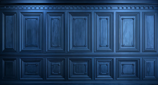 Papier peint boiserie bleue Élégance Classique
