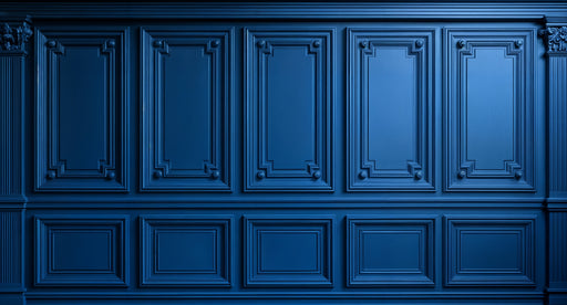 Papier peint moulure bleue Élégance classique