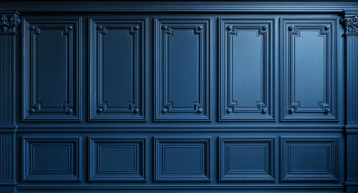 Papier peint boiserie bleu Élégance classique