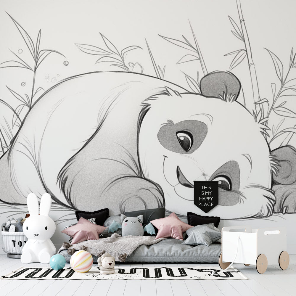 Famille Panda - Papier peint panoramique charmant