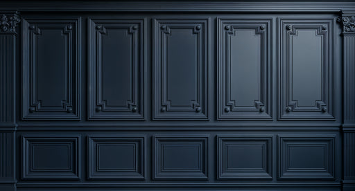 Papier peint moulure Design Classique Bleu Nuit