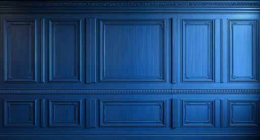 Papier peint boiserie bleue Élégance et classicisme