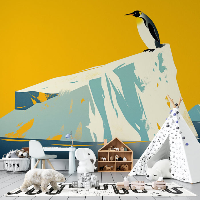 Papier peint pingouin | Sur sa banquise