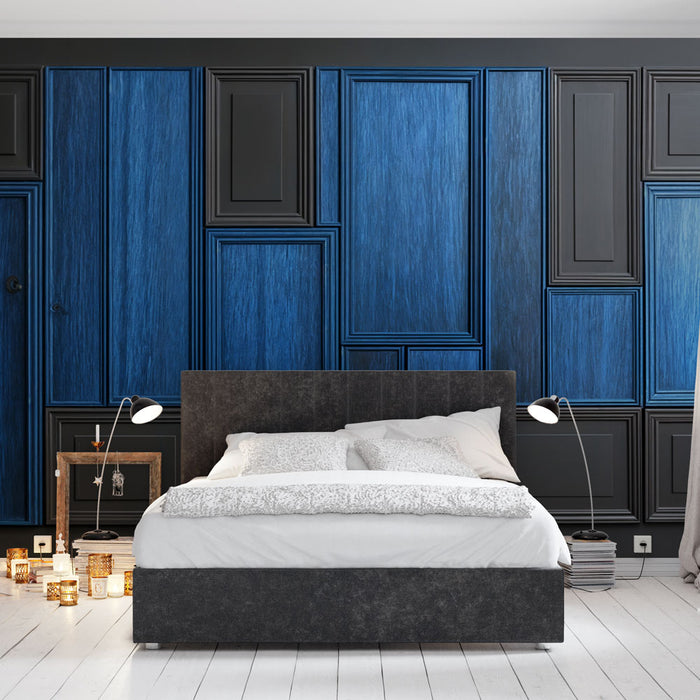 Panneau mural moderne | Design bleu et noir