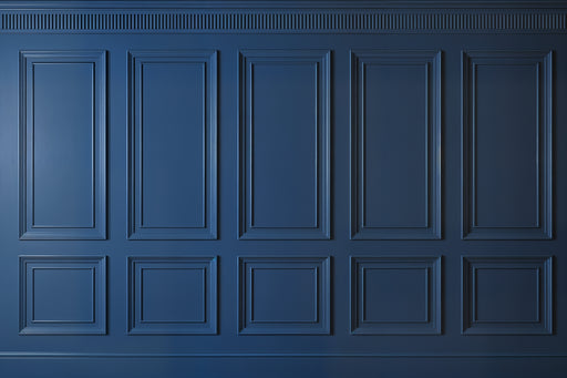 Papier peint lambris classique Panneaux bleus élégants