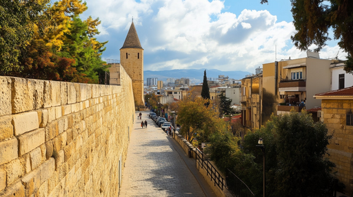 Papier peint rue ancienne Scène de ville pittoresque