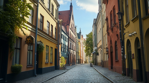 Papier peint architecture urbaine Rue pavée pittoresque