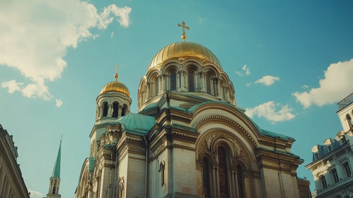 Papier peint cathédrale dorée Architecture majestueuse