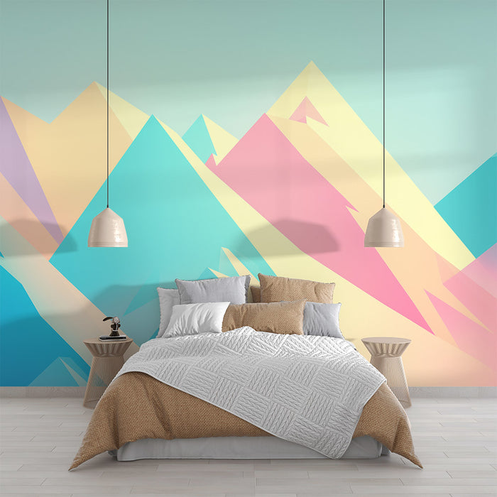 Papier peint montagne | Dessin coloré