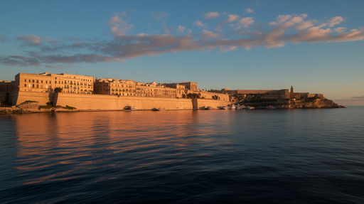 Papier peint bord de mer Vue panoramique au coucher du soleil
