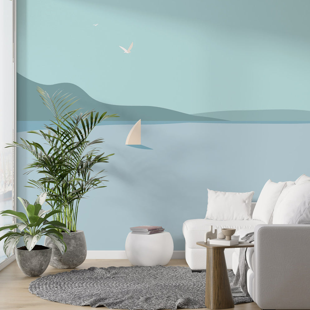 Toile de fond Couleur Unie Vert Lagon Calme GTY2-178