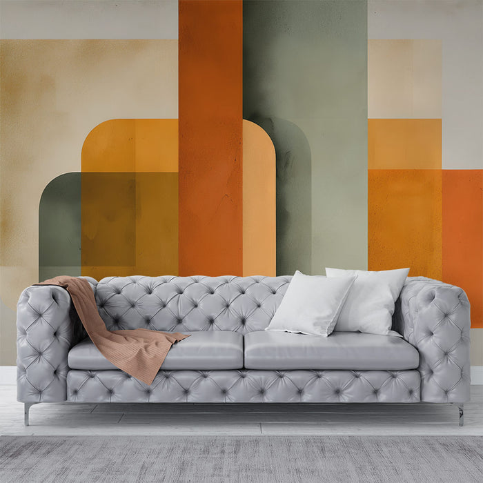 Papier peint géométrique | Abstrait aux tons chauds