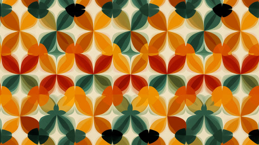 Papier peint géométrique Motif floral abstrait multicolore