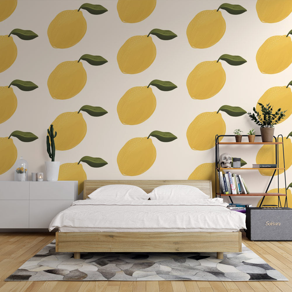 Papier peint Wax Citrons