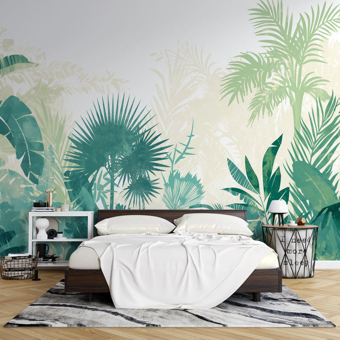 Papier peint tête de lit | Jungle tropicale