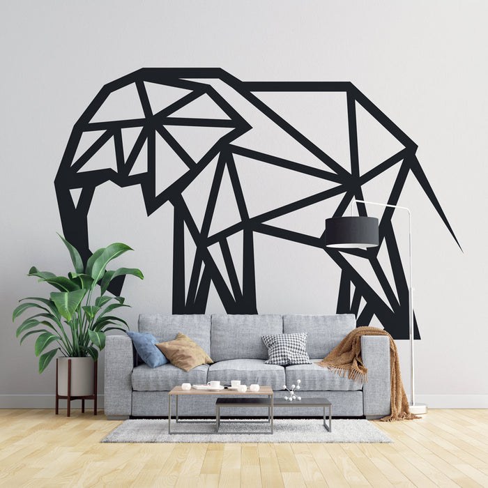 Papier peint géométrique animal | Eléphant graphique