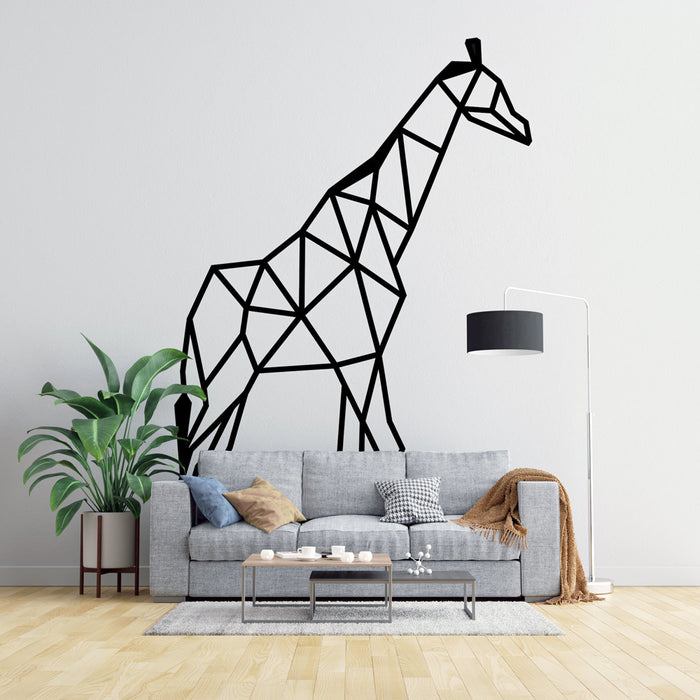 Papier peint géométrique animal | Girafe graphique