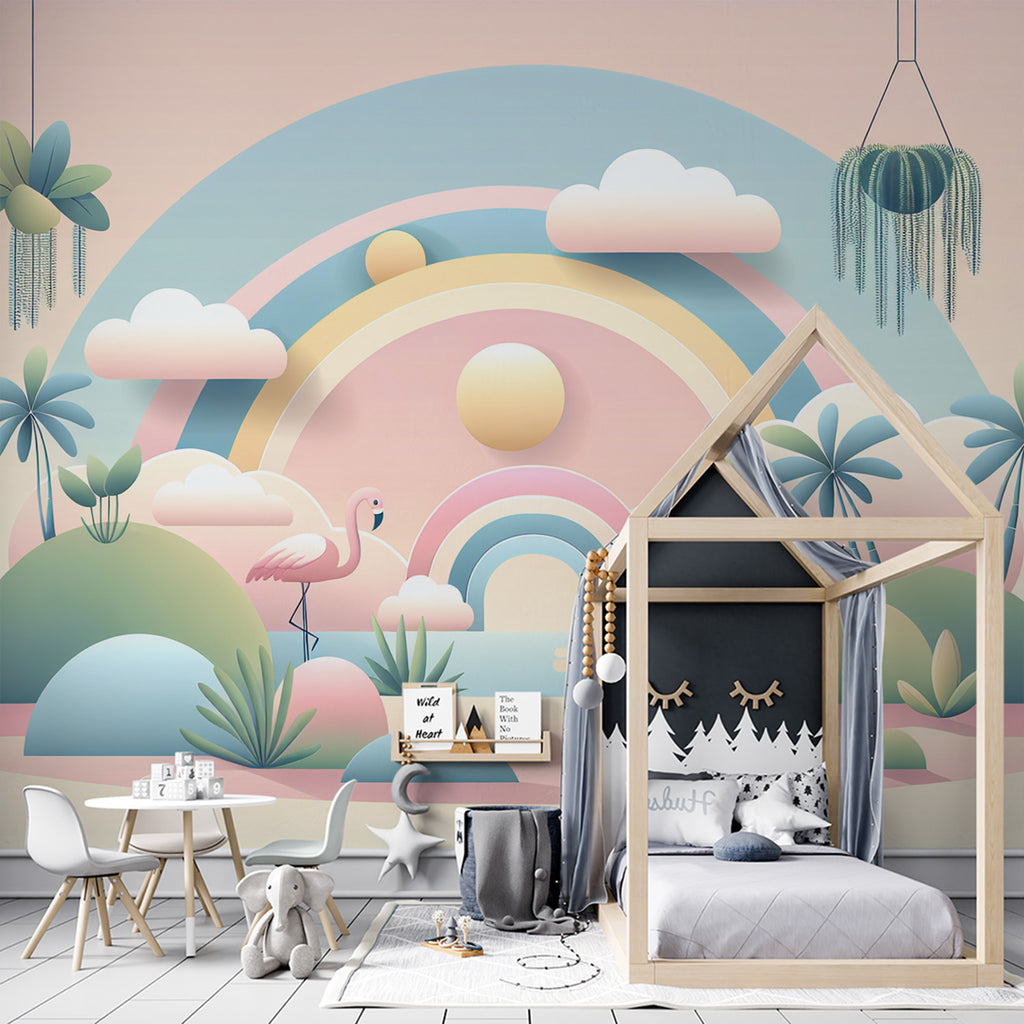 Papier Peint 3D Colombe Et Nuage M219 - Peinture Murale Autocollante Amovible Amy