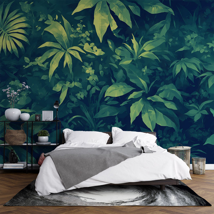 Papier peint feuillage tropical | Nuances de verts