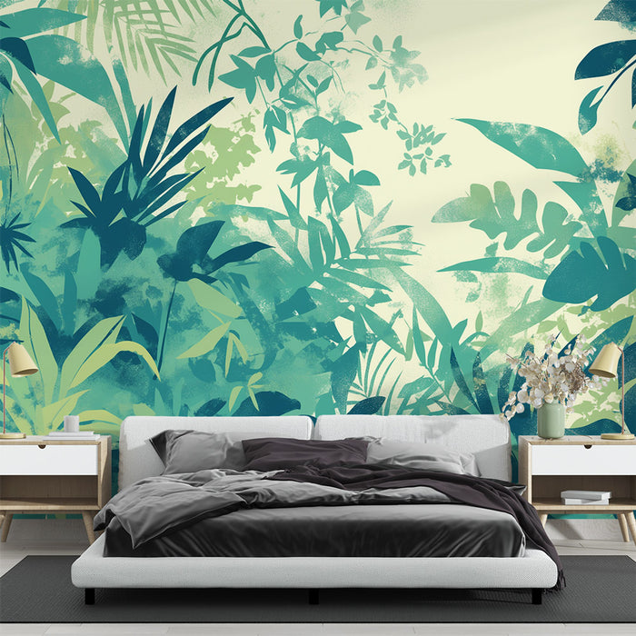 Papier peint feuillage tropical | Végétation dense