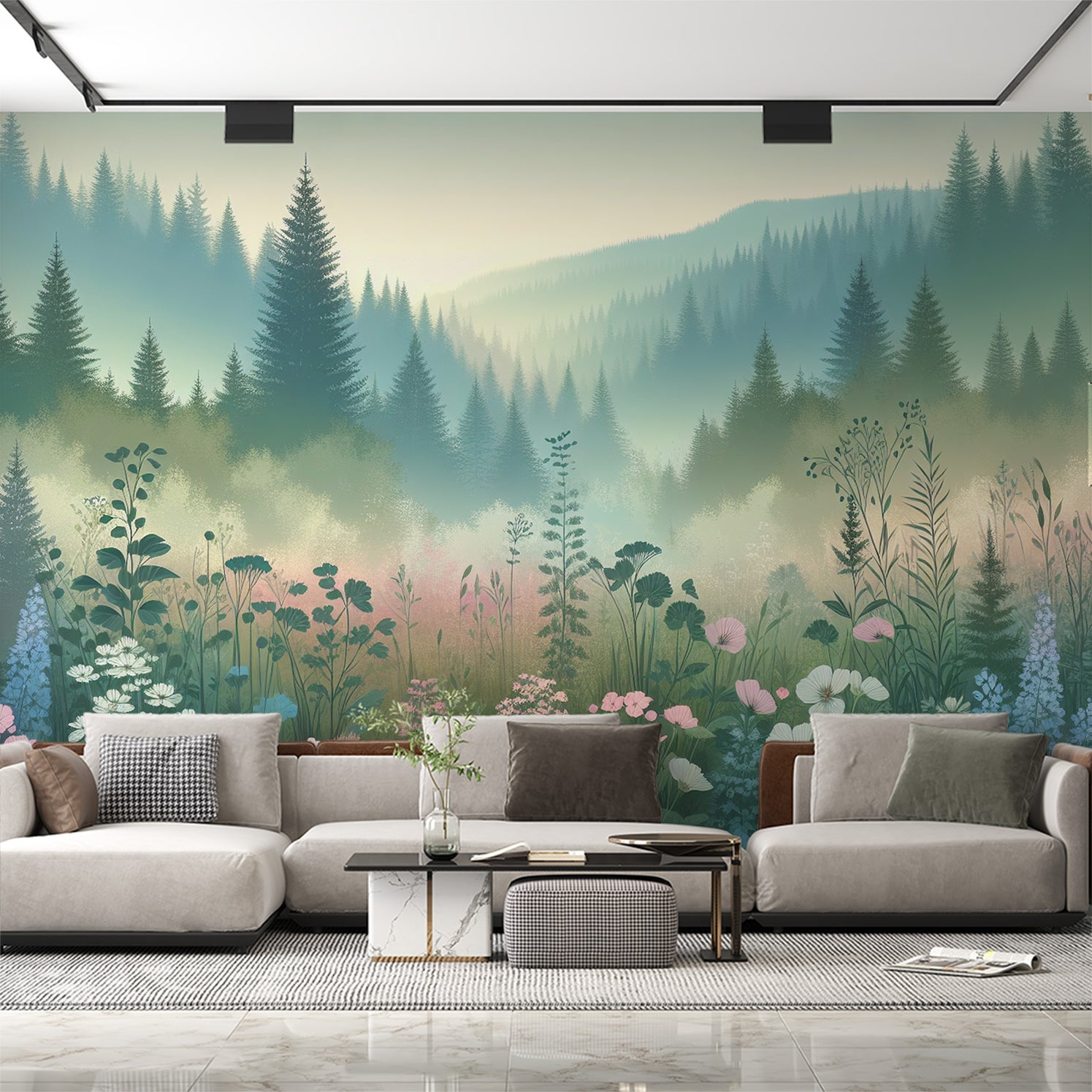 Papier Peint Foret Dessin