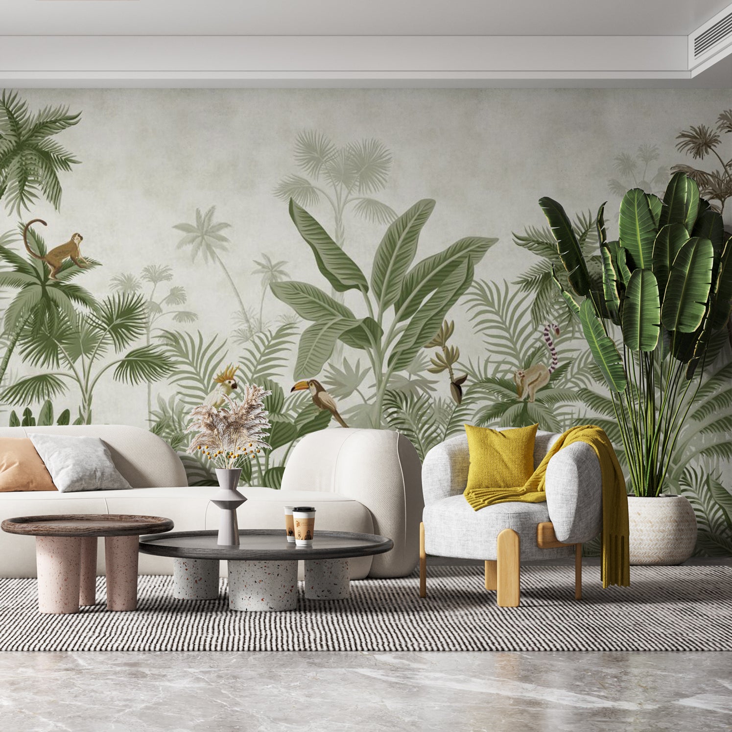 Papier Peint Jungle | Tropiques et végétation à la déco moderne ...