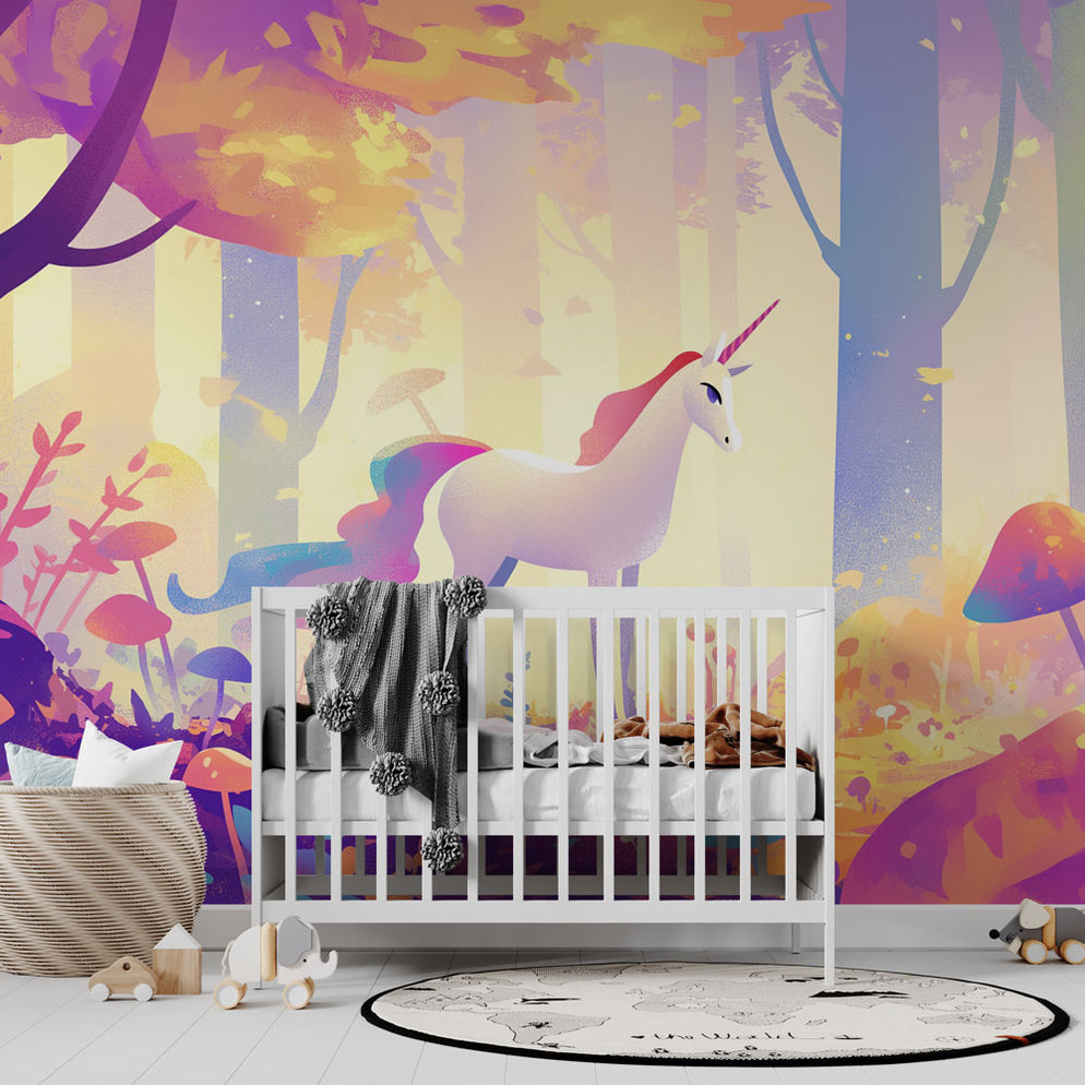 Papier peint licorne | Forêt en panoramique — LePapierPeint