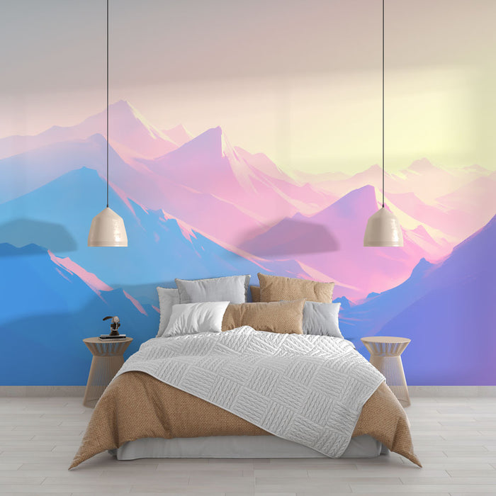 Papier peint montagne | Calme pastel