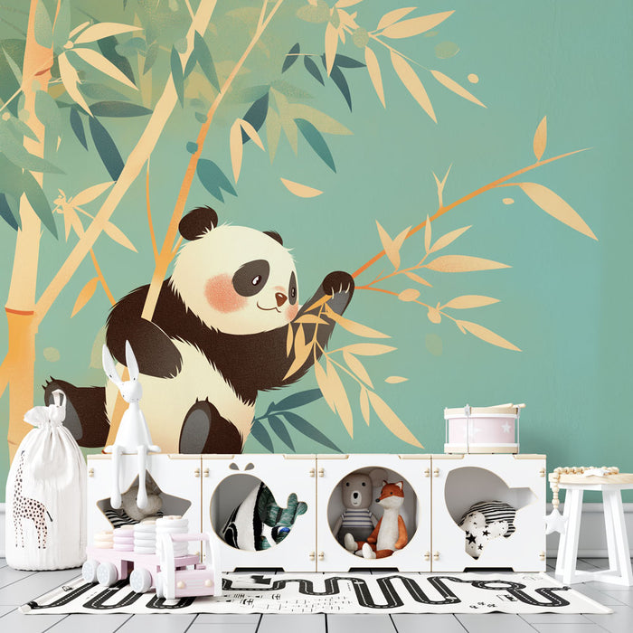 Papier peint panda | Mangeur de bambous