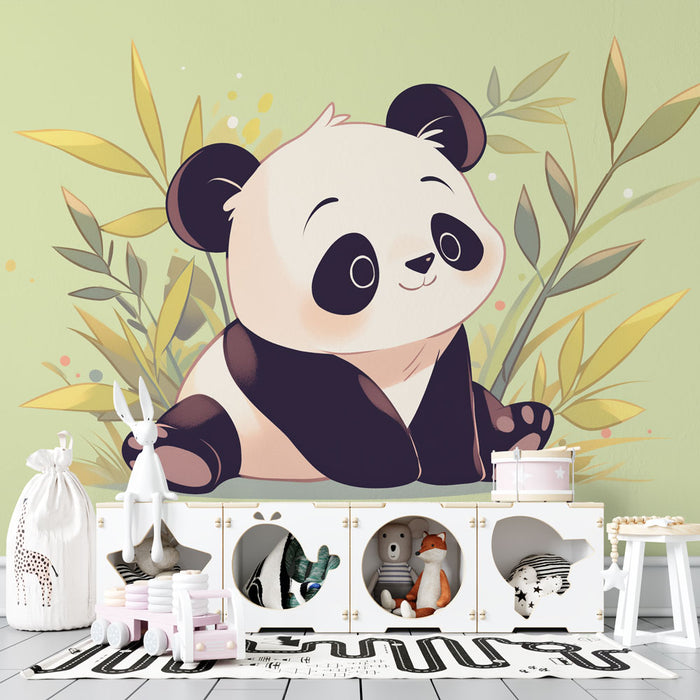 Papier peint panda | Vert olive