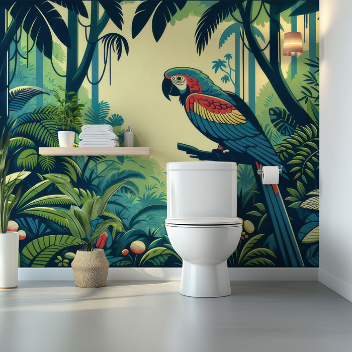 Papier peint toilette | Paradis luxuriant aux couleurs vibrantes