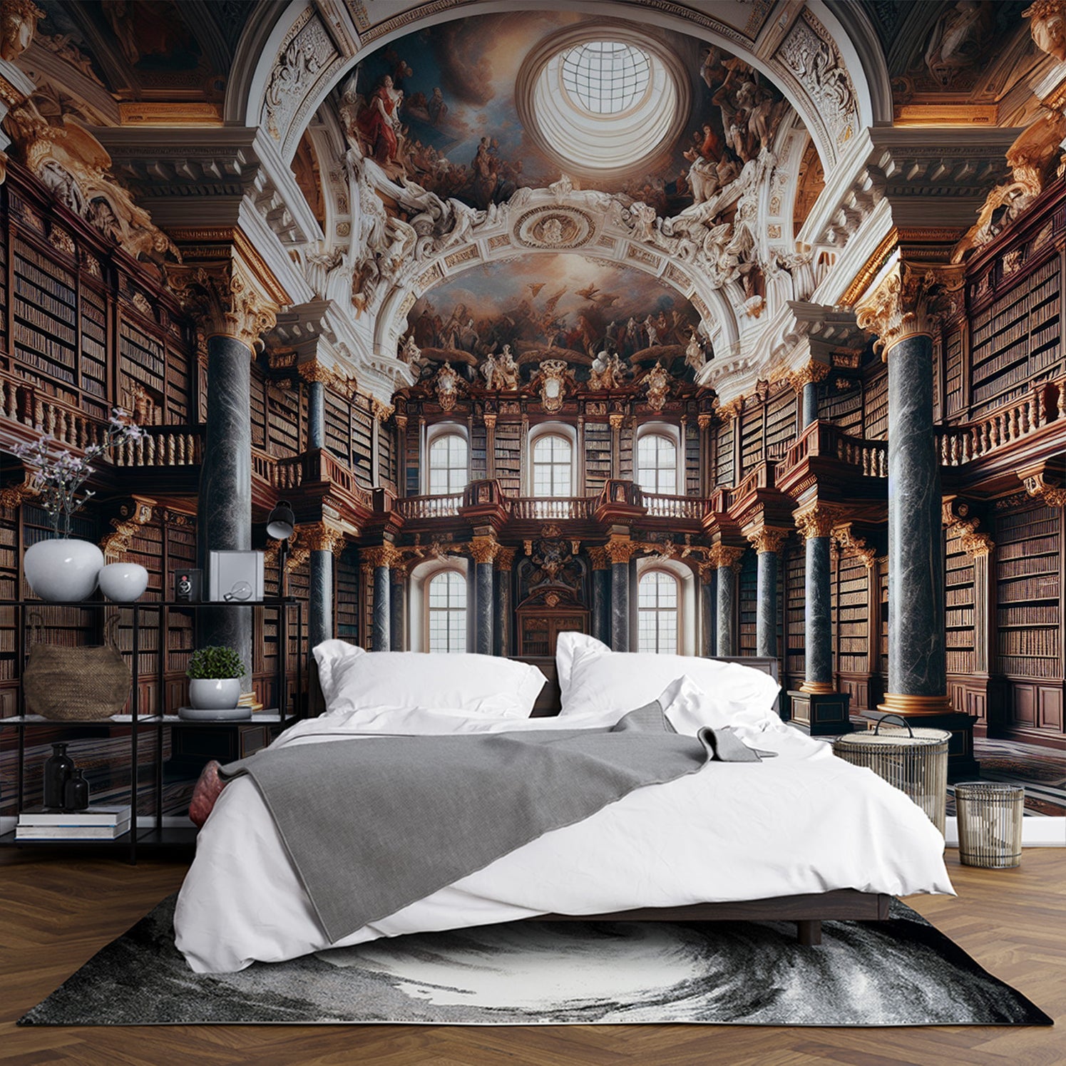 Papier Peint Trompe L'oeil Bibliothèque