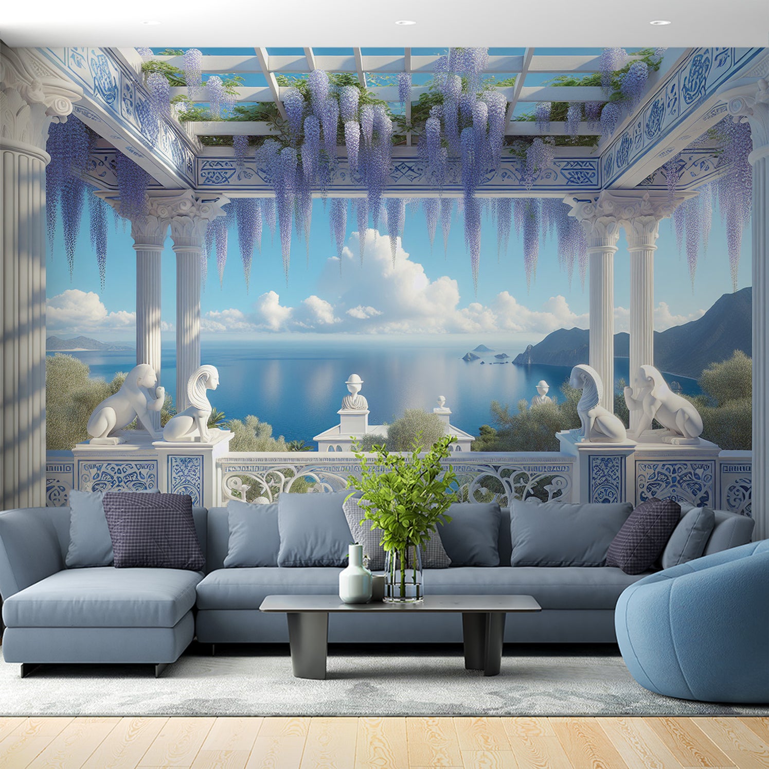 Papier Peint Trompe L Oeil Salon