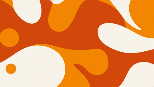 Papier peint abstrait aux formes organiques en dégradés de rouge et orange, créant une ambiance dynamique et chaleureuse.