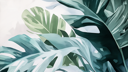 Papier peint feuille de bananier Un design luxuriant aux nuances de vert et bleu