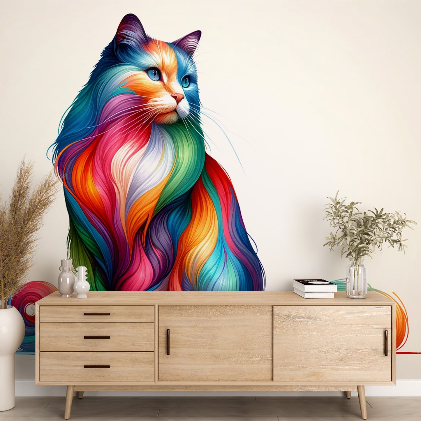 Papier peint chat | Angora multicolore