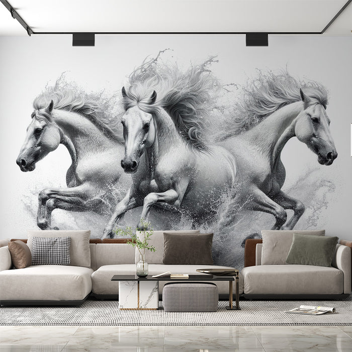 Papier peint cheval | Trio de chevaux imposants