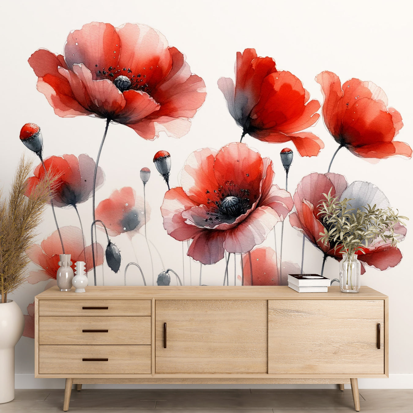 Papier peint coquelicot