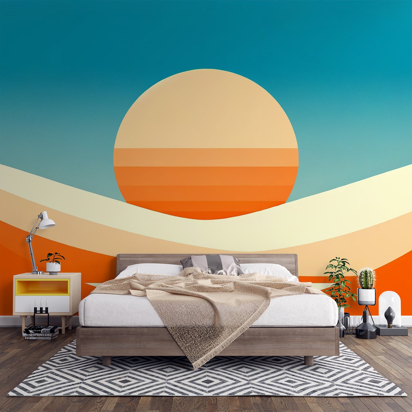 Papier peint dune | Coucher de soleil et dune rouge