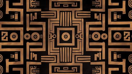 Papier peint abstrait noir et or avec des motifs géométriques complexes, dégageant une ambiance moderne et artistique, tout en ajoutant une touche d'élégance.